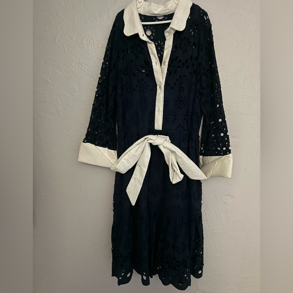 Gretchen Scott Designs Little Bo Peep Dress - La Di Da - Navy Blue - Small NWT